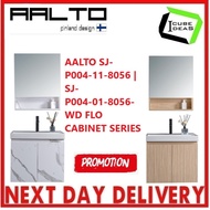 AALTO SJ-P004-11-8056 | SJ-P004-01-8056-WD FLO CABINET SERIES WHITE MARBLE / WOODGRAIN BASIN AND MIR