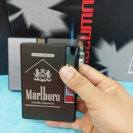 Marlboro กล่องใส่บุหรี พร้อมไฟฟู่ วัสดุอลูมิเนียมทนทาน พลาสติก บรรจุ10 มวน การตั้งแค้มป์ และการเดินป