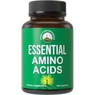 All 9 Essential Amino Acids Supplement. Capsules With 3x More Leucine For Muscle Recovery, Growth. E