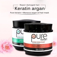 PURE Keratin Collagen Hair Mask Treatment 1000ML PURE Argan Oil Collagen Hair Mask Treatment Pure角蛋白发膜修复干枯受损