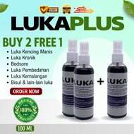 Promosi Pakej Jimat (2+1) LukaPlus 100ml Spray | Luka Kencing Manis | Foot Ulcer | Luka Kronik | Bed