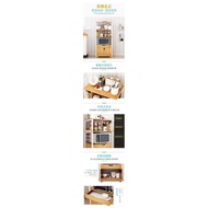 Sideboard Cabinet Log Japanese-Style Kitchen Shelf Floor Punch-Free Multi-Functional Cupboard Kitchen Cabinet Storage Shelf