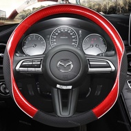 Carbon Fiber Leather 38cm Car Steering Wheel Cover For CX-3 CX-4 CX-5 CX-7 CX-9 Mazda 3 Axela Mazda 6 ATENZA Auto Accessories