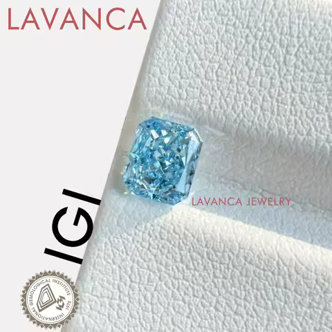 CVD/HPHT Blue Radiant Cut Lab Grown Diamonds Fancy Vivid Blue IGI Certified Diamond 0.5-4.0carat Lab