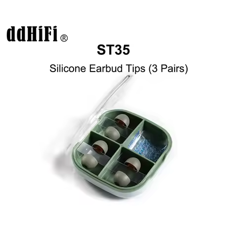 DD ddHiFi ST35 D-Tips Silicone EarTips with Storage Box 3pairs L/M/S Bore Size 3.5mm for Earphone No