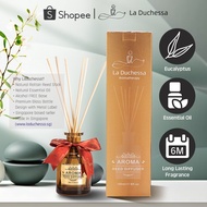 La Duchessa Reed Diffuser, 180ml | Eucalyptus Essential Oil | Home & Office Diffuser | Rattan Sticks