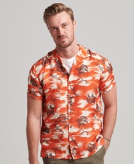 Superdry Revere Short Sleeve Shirt - Red Clouds