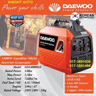 =DAEWOO GDA4000IGE Gasoline Silent Inverter Generator 3300W 3.3kW 240V 149cc 4T 4 Stroke Battery Sta