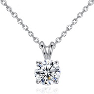 1CT D VVS Moissanite Stone Link สร้อยคอโซ่เงินแท้100% 925มีใบรับรองสำหรับผู้หญิงเครื่องประดับแฟชั่น