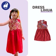 Dress Kemeja Batik Anak Lihua Imlek Chinese New Year Cny Bahan Katun Halus