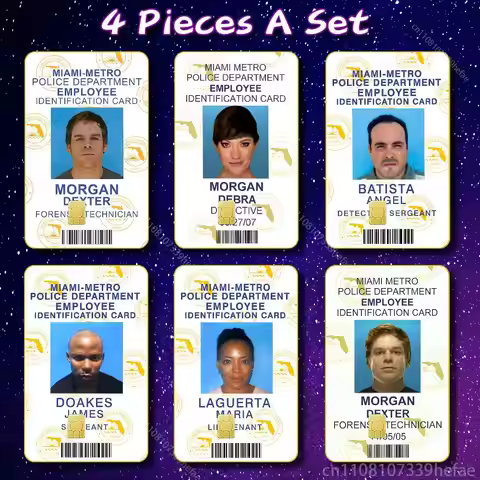 Movie D-Dexter M-Morgan Bank Credit Cards Bus Pass Stickers Cool Decoration Waterproof 4PCS Card Pro