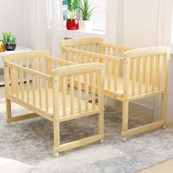 實木嬰兒床兒童床寶寶搖床幼兒園搖籃床支持