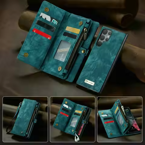 CaseMe A55 A54 A55 5G Case For Samsung A34 S24 Ultra Galaxy S25 Leather Zipper Phone Wallet For Gala