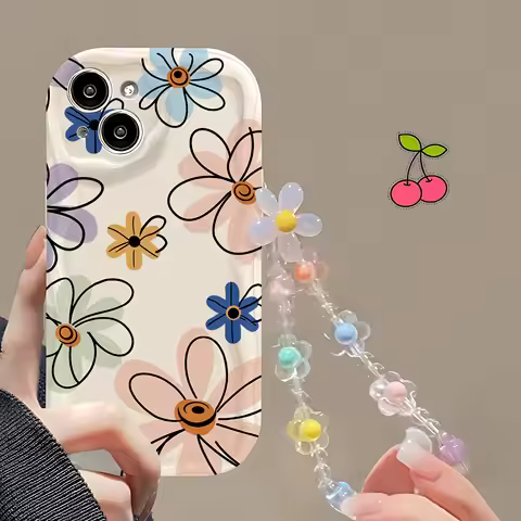 Ins Flowers With Bracelet Phone Case For Vivo Y39 Y29 Y28 Y100 Y17s Y19s Y78 Y36 Y27 V50 V40 V30 V29
