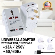 Universal Socket 3Pin Plug Adaptor Travel Adapter USB/Non USB Charging/Soket Plug 3 Pin