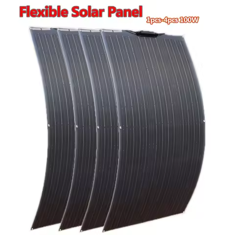 Flexible Solar Panel 100W 200W 300W 400W 24V/12V Monocrystalline Bendable 100 Watt 18V Semi-Flexible