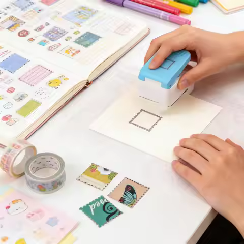 1pcs Stamp Hole Puncher Crafts Cutter Square Postage Hole Puncher For Scrapbooking Journaling Paper 