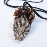 Obsidian Nine-Tailed Fox Necklace Pendant Silver Shining Stone Genuine Nine-Tailed Pendant Crystal J