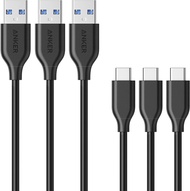 [3 Pack] Anker Powerline USB-C to USB 3.0 Cable (3ft) with 56k Ohm Pull-up Resistor for Samsung Gala