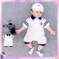 Cotton Newborn Baby Boy Short Sve Jumpsuit  Shirt Jumpsuit Handsome Boy Baby Clothes