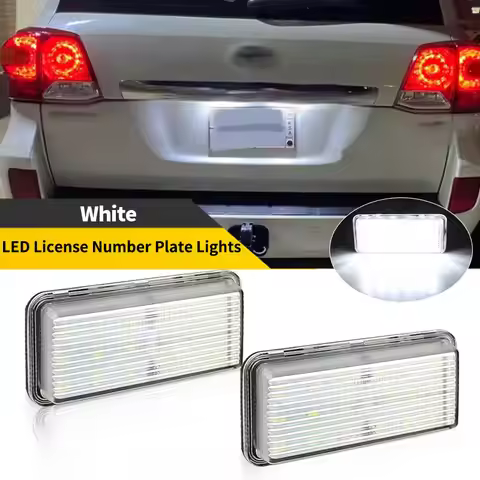2PCS For Toyota Land Cruiser 100/200 Prado Reiz 4D Mark X Lexus LX470 LX570 GX470 Car LED License Nu