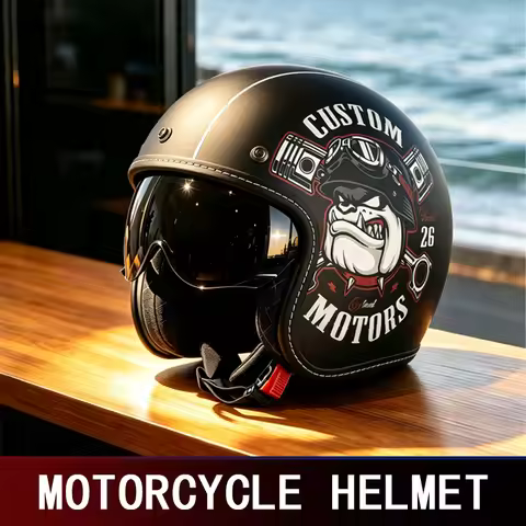 Retro Helmet Motorcycle Sunshade Lens 3/4 Cruise Half Helmet Electric Riding 3/4 Helmet Universal 3C