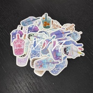 Contains 32 pcs of boba aesthetic paper stickers, mini stickers, aesthetic korean journal accessorie