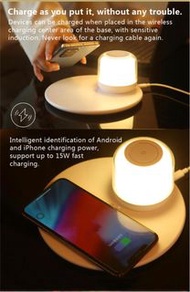 15W  charger  快速 無缐充電器  二合一 創意 RGB 智能 LED無線充電床頭小夜燈 氣氛燈 ☀️360度觸控調節光暗 ☀️360度觸控調節色彩 觸控開關 磁吸充電 充電座