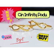 Wing Sing Cincin Reben Infinity Padu Licin Bajet Tulen Emas 916 / 916 Gold Ribbon Infinity Ring