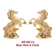 White Pearl HORSE PAIR  - 24kt GOLD PLATED IDOL - Aarya24KT - GIFT SET - Size: 9cm X 11m - Gift Item