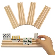 Wooden Domino Trays Set of 4,Wood Domino Racks, Domino Holders for Domino