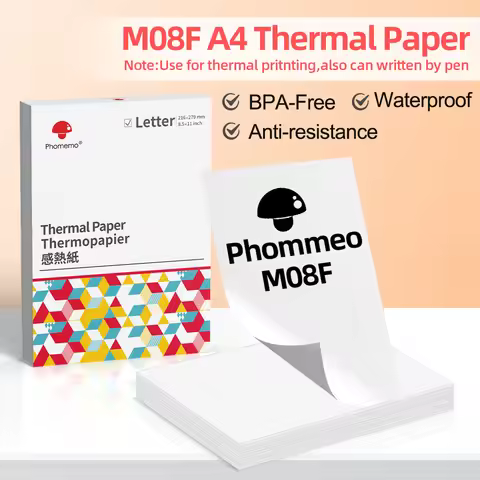 Phomemo A4 Paper Thermal Paper Multipurpose Printing Paper Compatible for Phomemo M08F