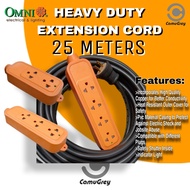 25 METERS EXTENSION CORD HEAVY DUTY 16/2 ROYAL CORD HEAVY DUTY RUBBER PLUG AND OMNI HEAVY DUTY OUTLE