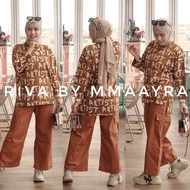 Mmaayra - Riva By Mmaayra Atasan Kaos Oversize Celana Cargo