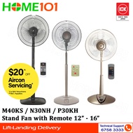 KDK Stand Fan with Remote 12" - 16" M40KS / N30NH / P30KH