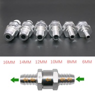 Check Valve Aluminum Alloy Fuel One Way for Cars and Ships Suitable for Carburetor 6/8/10/12/14/16MM