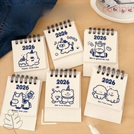 COMPU 2026 Desk Calendar, Cartoon Mini Coil Calendar,  Portable Calendar Plan Book Desktop Ornaments