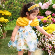 Đầm mini thêu hoa organza dễ thương thanh lịch cho bé gái mùa hè