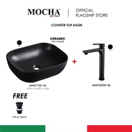 Mocha Counter Top Basin MAB7755-BL Ceramic Made Black Colour wash basin package toilet tandas