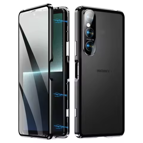 Metal Magnetic Case For Sony Xperia 1 VII 5 IV V Double Sided Glass Aluminum Alloy Frame Cover For S