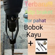 MATA ADP MORTISER WOOD CHISEL DRILL MOUNTING BRACKET SET WITH UK DRILL BIT. 6.4MM 8MM 9.5MM 10MM 12.