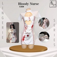 KOIMONO Lingerie Sleepwear Ghost Nurse ModelWanita Halloween Nurse Costume/