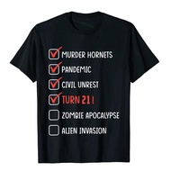 21 Years Old 21St Birthday Gift Funny 2022 Quarantine T-Shirt Special Youth T Shirt Cotton