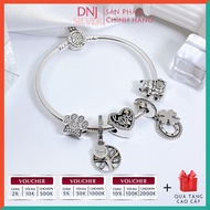 [Premium product] High quality 925 silver bracelet - Lucky Neko Chan silver charm bracelet, meaning 