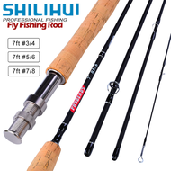 SHILIHUI 7FT 2.1M Fly Fishing Rod 4 Section Line Wt 3/4 5/6 7/8 Fishing Pole Soft Cork Handle Ultra Light Jig Fly Rod Fishing Rods Accessories FLRD007