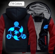 Men Women Hoodies Anime NARUTO Akatsuki Cosplay Luminous Jacket Sweatshirts Thicken Zipper Hoodie Co