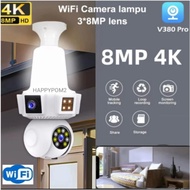 NEW OUTDOOR THREE LENS CCTV CAMERA IP CAMERA WIFI LIGHT BULB V380 PRO