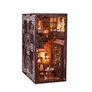 (XCTS) DIY Book Nook Kit DIY Basement Bookshelf Insert Decor Alley with Lights 3D Wooden Puzzle Deco