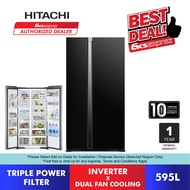 Hitachi Side by Side Inverter Fridge (595L) R-S800PM0 GBK / Refrigerator / Peti Sejuk
