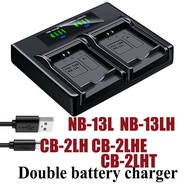Dual Battery Charger For Canon NB-13L PowerShot G5 X X II G7 X Mark II Mark III